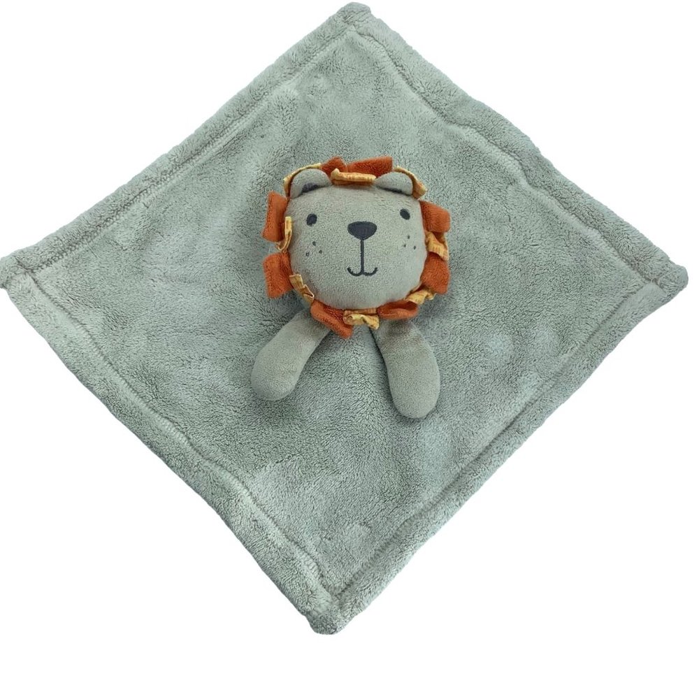 Koala Baby Plush Lion Head Lovey Blankie Blankey Security Blanket 12" Gray‎